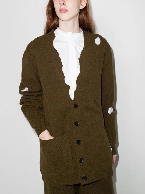 Tibi Sweaters - $575 Tibi Soft Lambswool Distressed Cardigan size medium